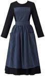 RocailleCos Classic Film Sound of Music Maria Maid Nun Costume Womens Black Dress with Gray Apron (S, black)