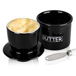 EasyDancing French Butter Crock, Butter Dish with Knife for Soft Butter-No More Hard Butter Anymore for Gift