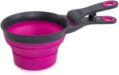 Dexas Pets Collapsible KlipScoop Collapsible Dry Dog Food Scoop and Dog Food Bag Clip, 2 Cup Capacity, Fuchsia