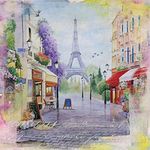 Anniversary House Tiflair Paris France French Scene Bistro Paper Lunch Napkins|Pack of 20|33 x 33cm|3ply|for Table Decoration & Decoupage