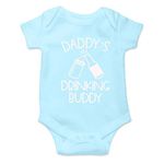 Witty Fashions Daddy Drinking Buddy - Funny Cute Novelty Infant Creeper, One-Piece Baby Bodysuit (Light Blue, 3 Months)