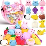 FUNNYB&G Mochi Squishy Toy - Squishies for Kids Classroom Prize Party Favor Bags Goodie Bag Stuffers - 24pcs Squishy Toys Stress Relief Fidget Pack for Girls Boys Birthday Halloween