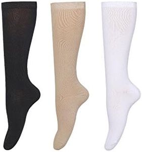 Supersox Knee Socks for Women Made With Premium Cotton, Breathable Long Knee High Stockings for Women, Ultimate Comfort and Style, Ideal for Daily Use- Pack of 3 (Free Size)