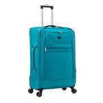 Aerostar Large 29” Lightweight Softshell Expandable Suitcase, Check in Luggage 4 Wheels with Integrated Combination Lock (Teal, 112 litres)