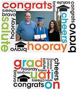 Fun Express - Grad Magnetic Picture Frame-Bright/White For Graduation - Stationery - Office Supplies - Magnets - Graduation - 12 Pieces