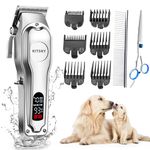 kitsky Dog Clippers, Dog Grooming kit, Professional for Thick Coats/Heavy Hair, Low Noise Rechargeable Cordless Pet Shaver for Dogs Pets and Animals, Dog Trimmer for Grooming, Dog Shaver