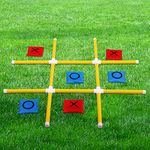 OTTARO Giant Tic Tac Toe Game Outdoor Indoor for Family, Outdoor Bean Bag Toss Game for Adults and Kids(3ft x 3ft)