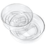 Lazy Susan Organizer for Cabinet, 12 Inch &10 Inch Clear Lazy Susan Turntable for Fridge, Pantry Organization and Storage, Kitchen Spice Rack, Bathroom, Vanity, Countertop, Under Sink and Table