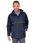 Charles River Apparel Men's New Englander Waterproof Rain Jacket (Reg & Ext Sizes), True Navy/Yellow, XXL