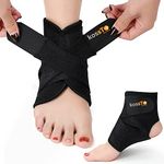 kossto Premium Ankle Compression Brace, Adjustable Support Brace for Foot Care, Sprain, Injury, Swelling & Pain Relief, Ankle Brace for Men & Women (Pack of 1)