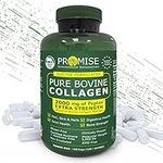 Promise Pure Bovine Collagen 150 Capsules, European Certified, 2000mg of Peptan, Extra Strength, For Hair, Skin and Nails, For Digestive Health, For Bone Strength, For Joint Health, Made in Canada