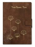 Brown Cloud Customized Dark Brown LEATHER Cover Diary/Notebook with Magnetic Lock Personalised with Photographs/Message/Quote for Personal/Corporate Gift (007) (Pack of 5)