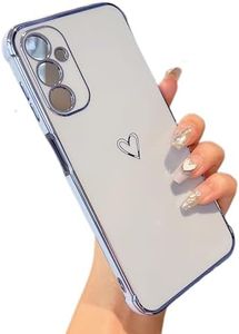 ZTOFERA Designed for Samsung Galaxy A35 5G Case,Cute Plating Edge Love Hearts Pattern with Camera Lens Protection Phone Case for Galaxy A35 6.6",Blue