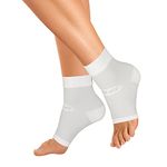 OrthoSleeve FS6 Foot Sleeve, Exclusive 6 Zone Compression Technology, Plantar Fasciitis, Heel Pain & Swelling Relief, 1 Pair, M White