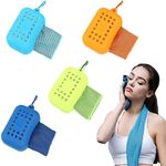 Cooling Towels,Gym Towels for Sweat,Cooling Towels for Neck and Face,Fast Drying Sports Towel for Yoga,Sport, Running,Gym,Workout,Camping,Fitness,Camping Gear and Travel Essentials(4PCS)