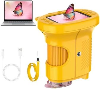 Misilmp Handheld Microscope for Kids, 1000X Zoom Digital USB Microscopes with 2.4" IPS Screen Portable Pocket Mini Microscope Camera with 8 LEDs for Children Birthday Christmas Over 3 Years (Orange)