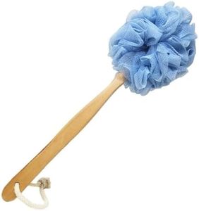 RASDDER Loofah on a Stick, Loofah Back Scrubber for Shower, Bath Sponge with Handle, PE Soft Mesh Luffas, Exfoliating Luffa for Men and Women