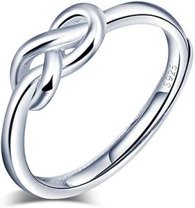 Anillo abierto de plata de ley 925 para mujer, con símbolo de infinito, plata, anillo de boda, tamaño ajustable, Anillo de compromiso