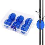 SAN LIKE Fishing Rod Fixed Balls Rod Racks 6PCS Portable Silicone Fishing Pole Puller Fishing Rod Fixed Tool Fishing Rod Protector, Nice Fishing Gifts for Fishing Enthusiasts Men Women, Blue