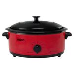 Nesco 4816-12 6-Quart Roaster Oven with Black Lid, Red