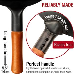 YOSUKATA 30cm Carbon Steel Wok – Stir Fry Pan for Gas & Induction