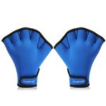 TAGVO Aquatic Gloves for Helping Upper Body Resistance, Webbed Swim Gloves with Wrist Strap, Well Stitching, No Fading, Sizes for Men Women Adult Children Aquatic Fitness Water Resistance Training