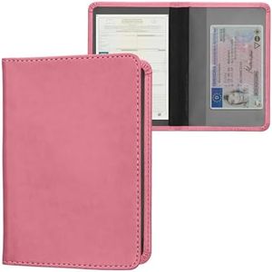 kwmobile Registration and Insurance Holder - Car Document Holder for Vehicle Documents and Cards - PU Leather - Pink