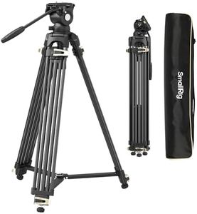 SmallRig AD-01S Video Tripod, 74" Heavy Duty Tripod with Pan and Tilt Fluid Head, Dual-Mode Quick Release Plate, Load up to 13.2lb / 6kg for DSLR, Camcorder, Cameras - 4686