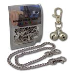 Minder Bell Accessories Handbag Purse Keys Wallet Phone Theft Pickpocket Holiday Twin Security Alarm Bells Attachment (Silver with Chain)