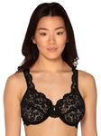 Smart & Sexy Women's Signature Lace Unlined Underwire Bra, Black Hue, 36DDD