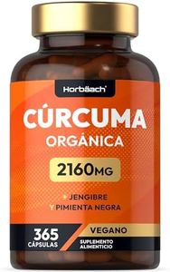 Curcuma Orgánica con Jengibre y Pimienta Negra 2160 mg | 365 Cápsulas Orgánica | Turmeric Curcumin | Máxima Potencia | by Horbaach