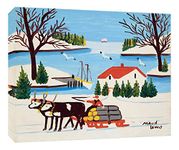 Tallenge - Pair of Oxen with Sled of Logs - Maud Louis - Medium Gallery Wrap(Canvas,20 x 24 � inches, MultiColour)