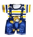 Tendercare Baby boy & Baby Girl Denim Dungaree Set with Tshirt || Baby boy Dresses for 0-6 Months (Yellow -Blue, 0-3 Months)