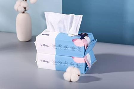 Dr.COTTON Facial Tissue - Biodegradable Dry Wipes - Disposable Dry Makeup Removing DIY Wipes - 100% Natural Fiber - Super Strong - Wet and Dry Dual-use - Super Soft for Sensitive Skin and Baby Care - 400pcs (400)