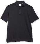 Callaway Men's Cooling Solid Micro Hex Short Sleeve Golf Polo Shirt, Caviar, 3X-Large