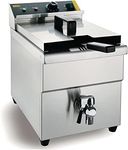 Buffalo 3kW 7.5 Litre Single Tank and Basket Countertop Induction Deep Fat Fryer | Stainless Steel | 60°C to 190°C Temperature Control | Lid Included | Commercial and Home Use | CP793