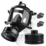 SupMusk Gas Mask, Full Face Gas Mask Survival Nuclear and Chemical with Standard 40mm Activated Carbon Filter, Tactical Reusable Respirator Mask for Gases Vapors Chemicals Spray Painting Grinding Dust