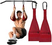 Gymreapers Hanging Ab Straps For Core Strength and Abdominal Training - Padded Adjustable Arm Supports For Bodyweight Exercises (Red)