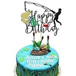 Arthsdite Fishing Cake Topper, Fisherman Birthday Party Decorations, Outdoor Fishing Themed Cake Decoration, Boys and Girls Birthday Party Decorations