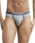 Jockey Men's Cotton Briefs (Pack of 1) (8044-0105-GRYML_Grey Melange_Medium_Grey Melange_M)