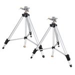 Harsire 2pcs Heavy Duty Impact Sprinkler on Tripod Base,Extra Tall Metal Pulsating Telescoping Tripod Sprinkler,Waters up to 90 Ft. Diameter, Legs Extends Up to 50-inch, for Large Area, Yard,Garden