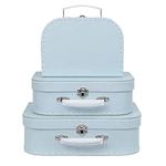 Jewelkeeper Cardboard Storage Boxes, Set of 3 – Nesting Decorative Storage Box for Birthday Wedding Nursery Office Decoration Displays Toys Photos Toy Box – Baby Blue Pastel Design