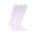 The Fancy Dress® 3 Pairs Back to School Girls Plain Knee High Socks - Kids Cotton Rich Socks in Solid Colors - Long Length Uniform Stockings for Childrens (White, 7-10 Years)