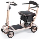 TopMate ES40 Mobility Scooters for Adults Lightweight Collapsible Airline Approved, Foldable Electric Powered Scooter for Seniors with Removable Battery, LED Headlights & Storage Bag - Rose Gold Black