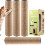 4Pcs 15.7" × 3.3" Cat Scratching Post Replacement- Durable Cat Tree Scratch Post Refill Pole Parts with M8 Screws- Hemp Rope Scratcher Posts Cat Furniture Accessories for Kittens Cat Tree Tower