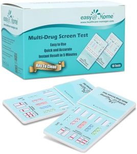 Easy@Home 5 Panel Drug Test Kit (10 Pack) - THC/Marijuana, Cocaine, OPI, AMP, BZO All Drugs Testing Strips in One Kit for Home Use - Urine Drug Tests with Fast Results in 5 Minutes #EDOAP-754