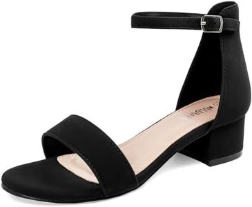 Wulubaba Girls Dress Shoes Low Heel Sandals Open Toe Ankle Strap for Flower Girl Wedding Party,Little and Big Girls,Black,1