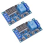 [2 Pack] DC 6-30V Timer Relay Programmable Delay Relay Module Cycle Timer with LED Display / 5V Micro USB, Smart Home Controller