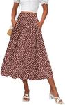 Zeagoo Long Skirts for Women Midi Lenght High Waisted Floral Skrits Summer Boho Skirts,L