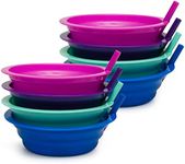 Klickpick Home Soup Cereal Bowls with Straws - Set of 8 Kids Bowls with Built-in Straws - 22 Ounce Toddler Sippy Bowls Dishwasher/Microwave Safe BPA Free